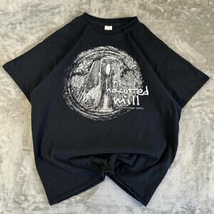 Vintage The Haunted Mill Graphic T Shirt Mens Large Black Halloween Horror Tee